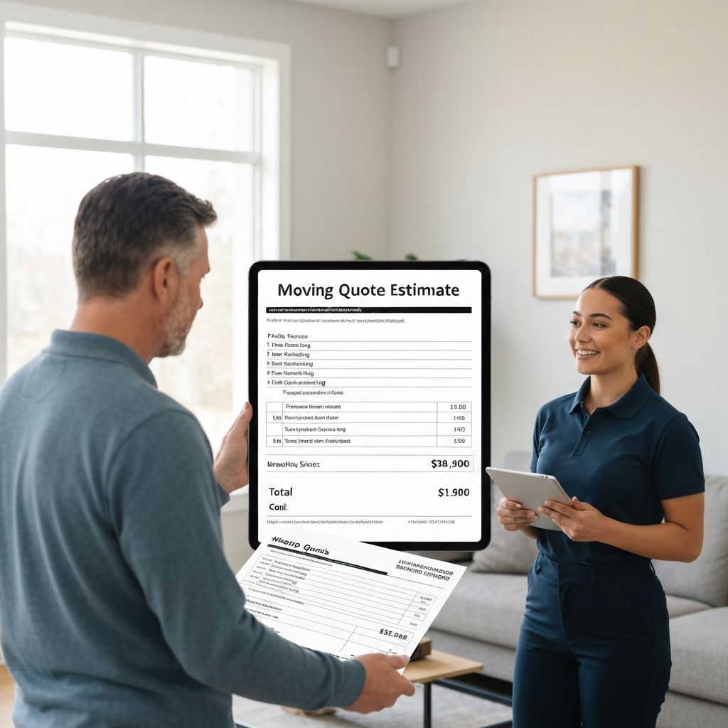 Professional moving quote